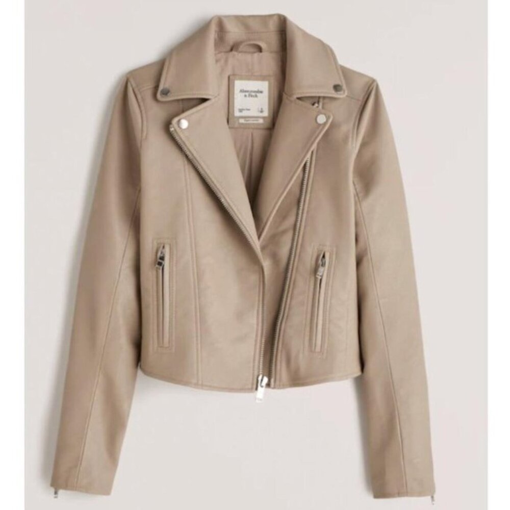 Abercrombie & Fitch Vegan Leather Moto Jacket